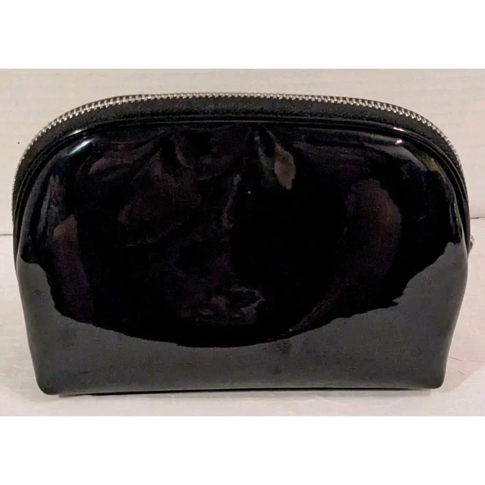 Dolls Kill Logo Bag Cosmetics Toiletry Pouch Makeup Travel Glossy Black Goth